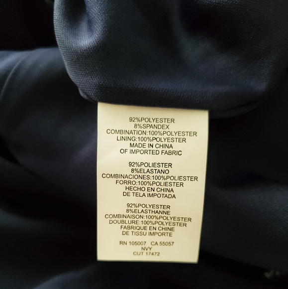 MARINA Solid Draped Jumpsuit Navy Blue Size 8 & 12 - Picture 6 of 6